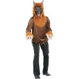  Brown Werewolf Mens Wolf Costume & Mask XL (40 42): Toys 