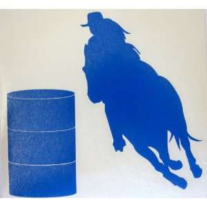 Sm Blue Barrel Racer Racing Horse Rodeo Cowgirl Decal 
