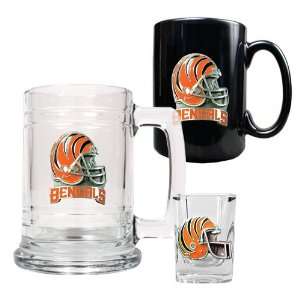 Cincinnati Bengals NFL 15oz Tankard, 15oz Ceramic Mug & 2oz Shot Glass 