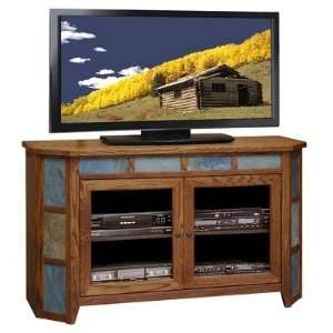   Oak Creek 51 Angled TV Stand in Golden Oak: Furniture & Decor
