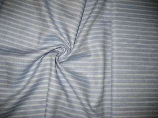 Blue & White Stripes Chambray Linen Fabric 58 Width  