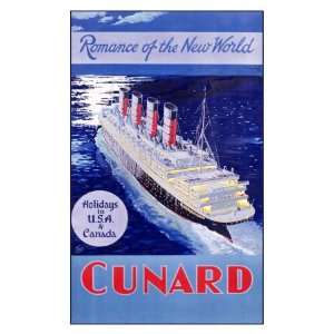  Cunard Line, Romance of the World Giclee Poster Print by 