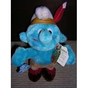 Vintage SMURFS Stuffed Plush Doll INDIAN BRAVE or COWBOY by 