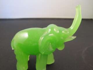 crystal green glass elephant statue  