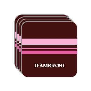 Personal Name Gift   DAMBROSI Set of 4 Mini Mousepad Coasters (pink 