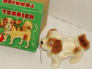 Vintage Mechanical Key Wind Terrier Dog Toy Works  