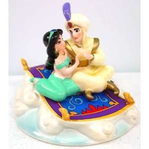 Disneys Aladdin & Jasmine on Carpet Ceramic Music Box:  