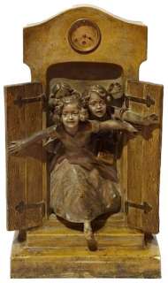 Antique FRENCH 1890 LARGE GOLDSCHEIDER Terracotta Art Deco FIGURAL 