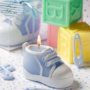   Favors, Blue Baby Bootie Sneaker Design Candle