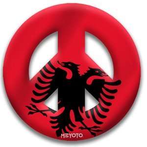   Peace Symbol Magnet of Albania Flag by MEYOTO 