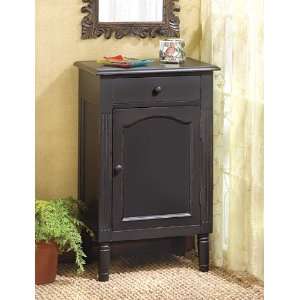  Antiqued Black Wood Cabinet: Home & Kitchen
