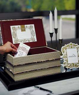 Wedding Reception Keepsake Stacked Antique Book Style Guest Wishing 