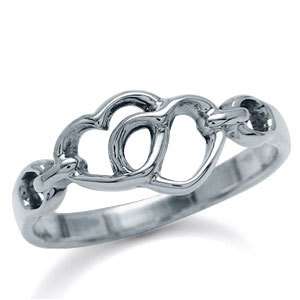 Intertwined Heart 925 Sterling Silver Ring  