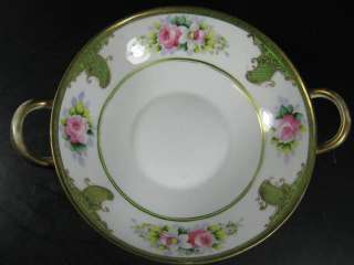 Gorgeous Hand Painted Floral Nippon Bowl w/ two handles  
