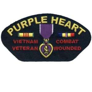 PURPLE HEART VIETNAM Military Biker Ball Cap Vest Patch  