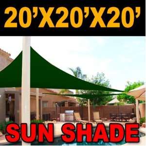    Oversized Triangle Garden Patio Sun Sail Shade 20 ft , Color Green