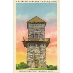  1940s Vintage Postcard John Byrne Memorial Tower on Wayah 