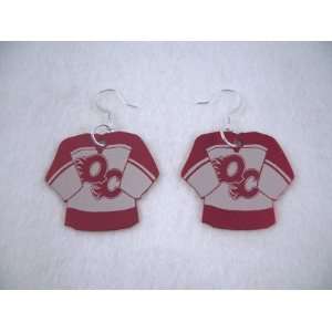 Quad City Flames Hockey Jersey Earrings 