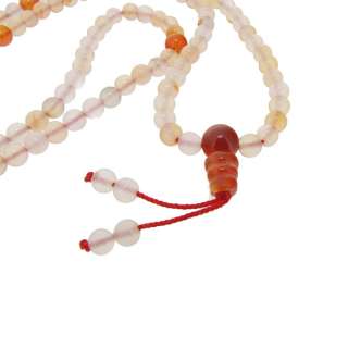 108Beads Red Grey Agate Long Chain Round Prayer Beads  