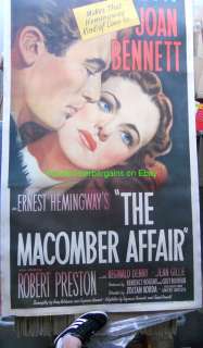 THE MACOMBER AFFAIR MOVIE POSTER 3 SHEET GREGORY PECK  
