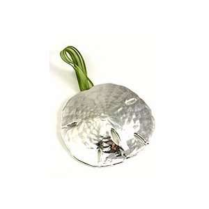  REAL SHELL Sand Dollar Ornament Dipped in Silver