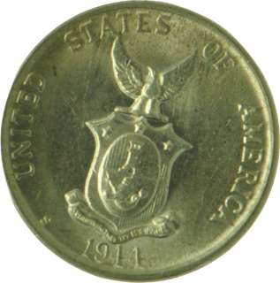 1945 S   BU   US Colonial Philippines   5 Centavos Cents   Nickel Coin 