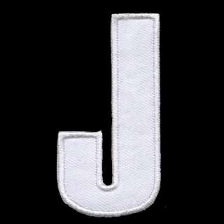 Letter A to Z embroidered Iron on Black or White (3 inch) Bikers Back 