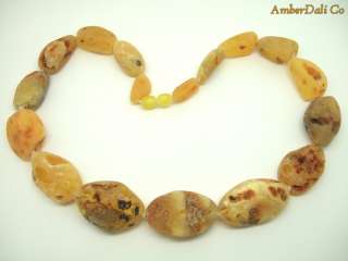 Natural Baltic Amber Necklace Unpolished Stones Raw Large Nuggets 
