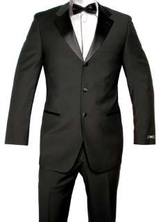 1595 HUGO BOSS Black Wool Wedding Tuxedo Suit 36R 46  