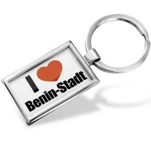Keychain I Love Benin City region in Nigeria, Africa   Hand Made 