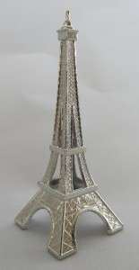 EIFFEL TOWER Small Table Shelf ACCENT DECOR Silver Metal Figurine 