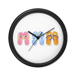  3 Pairs of Flip Flops Art Wall Clock by 