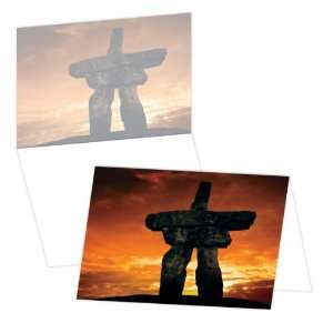  ECOeverywhere Inukshuk Silhouette Boxed Card Set, 12 Cards 