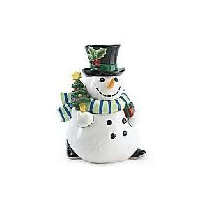  Fitz and Floyd Merry & Bright Snowman Christmas Cookie Jar 