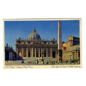  TWA St Peters Square Postcard Vatican City Trans World 