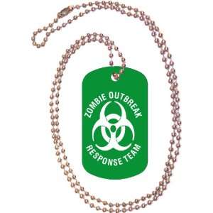  Zombie Outbreak Response Team Green Dog Tag with Neck 