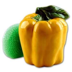  YELLOW BELL PEPPER Scouring/Brillo Pad Holder & Pad ~NEW 