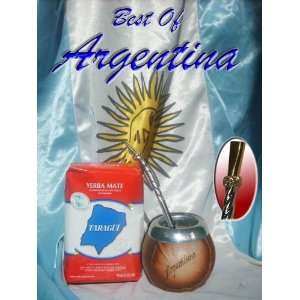  ARGENTINA MATE KIT Gourd covered by 100% argentinean 