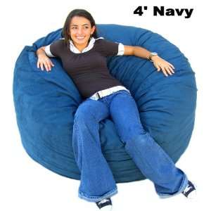  4 feet Navy Cozy Sac Bean Bag Chair Love Seat: Home 