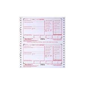  W 2 Tax Form, 6 Part, 8 1/2x5 1/2, 600/Pack, White 