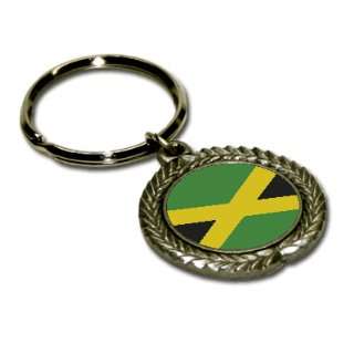 Jamaica Flag Pewter Key Chain