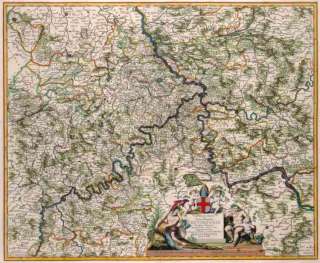 1688 Map Diocese Trier Prussia Germany Frederik de Wit  