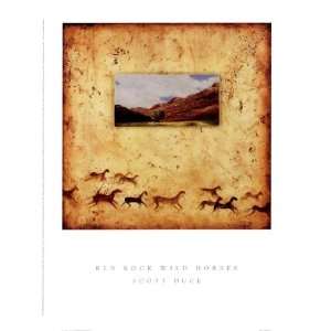  Red Rock Wild Horses by Scott Duce 16x12: Kitchen & Dining