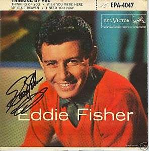 51 Autographed Record Cover   Eddie Fisher   Singer  