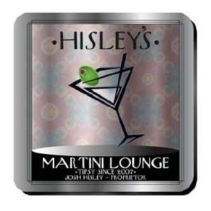  Martini NY Swank Lounge Personalized Coasters and Mahogany 