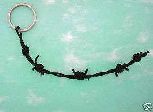 Leather Barb Wire Keychain Handcrafted Looks Real  