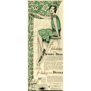 1928 Ad North American Dye Corp Sunset Soap Dyes Clothing Green Dress 