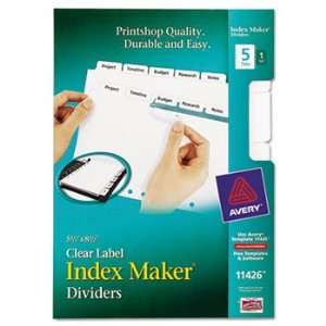  Index Maker Dividers, White 5 Tab, Letter