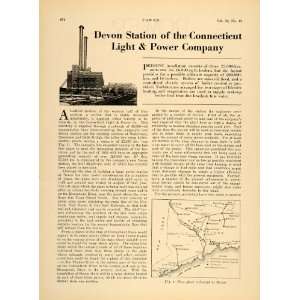   Article Devon Station Connecticut Light Power   Original Print Article
