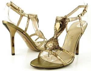 CHARLES JOURDAN Paris ADRIA Gold Evening Womens Shoes Sandals 6.5 